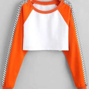 Two Tone Scale Cropped Sweatshirt