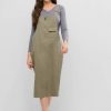 Zip Front Pocket Pinafore Dress