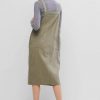 Zip Front Pocket Pinafore Dress